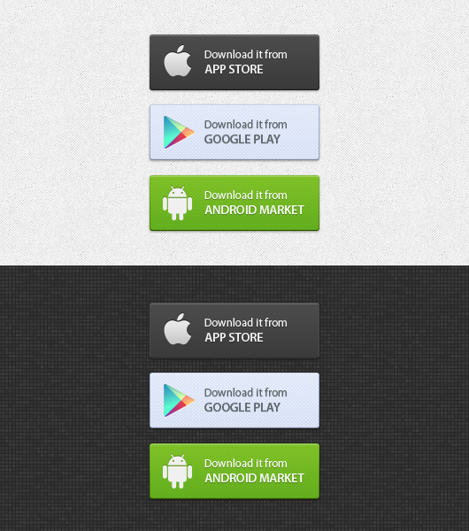 Android App Store Icon App market buttons psd