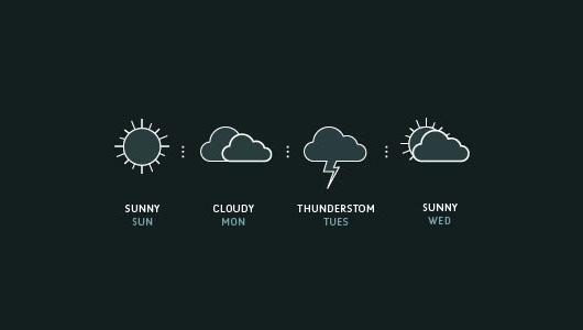 4 Weather Forecast Vector Icons