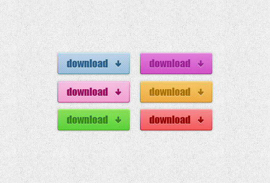 6 Colored Download Psd Buttons
