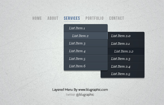 Layered Drop Down Menu (Psd)