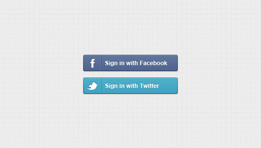 Sign in With Facebook / Twitter Buttons (Psd)