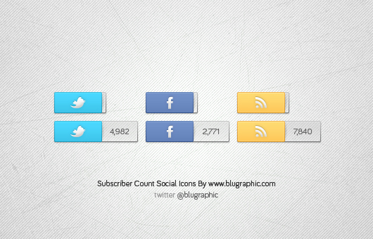 Facebook, Twitter & Rss Count Icons (Psd)