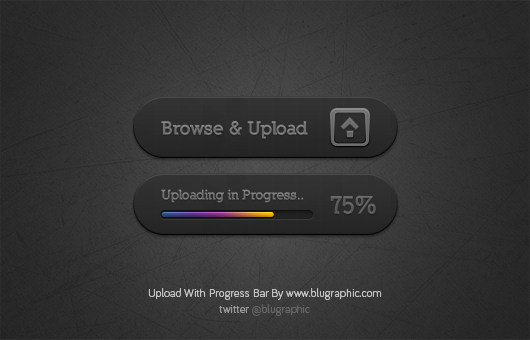 Upload Button With Progress Bar (Psd)