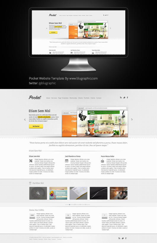 Pocket Website Theme Template (Psd)