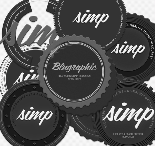 8 Circle Vintage Psd Badges (Vector / Psd)