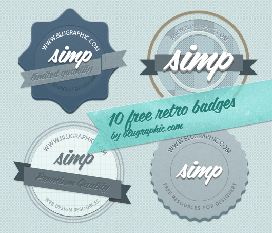 10 Free Vintage Retro Badges (Psd)