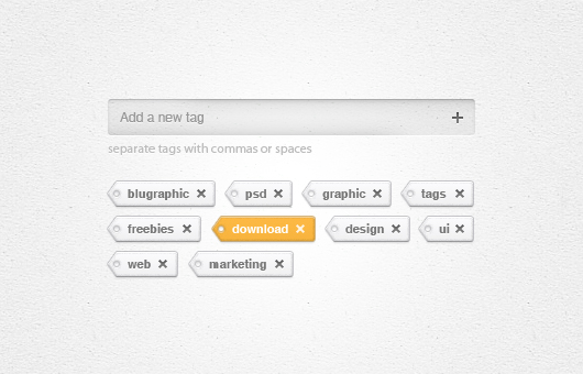 Tags Add/Remove Widget (Psd)