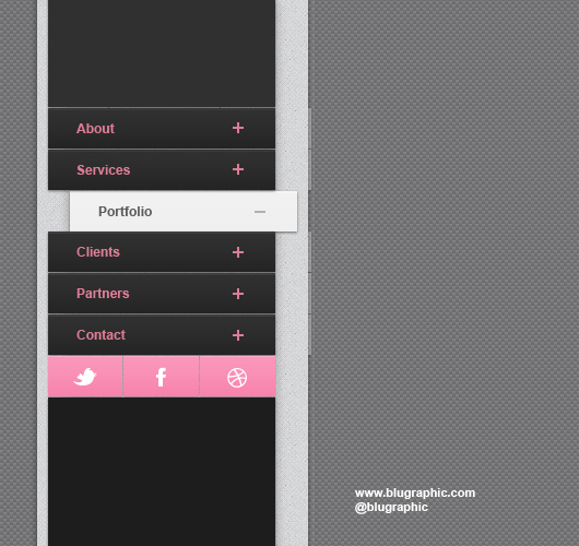 Vertical Drawer Style Web Menu (Psd)