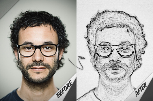 Portrait Sketch Effect Photoshop Action - FilterGrade