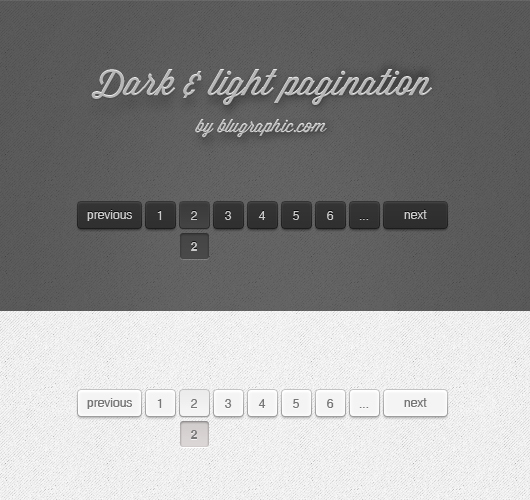 Dark & Light Web Pagination (Psd)