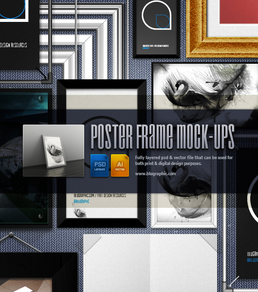 Poster Frame Mockups (Psd / Vector)