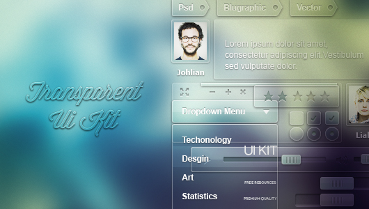 Transparent Ui Kit (Psd)