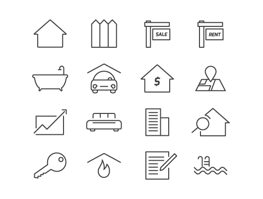 Real Estate Icons (Vector)