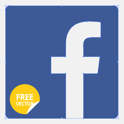 Flat Facebook Logo Icon (Vector)