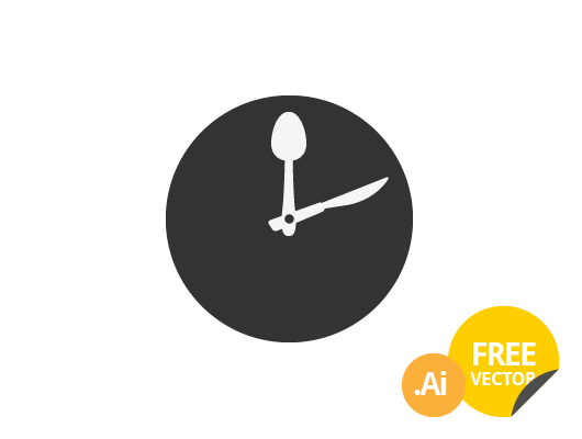 Food Clock Icon (Vector)