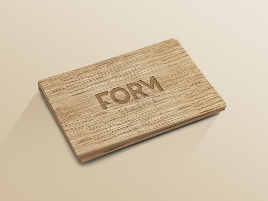 Wood Business Card Template (Psd, Smart Object)