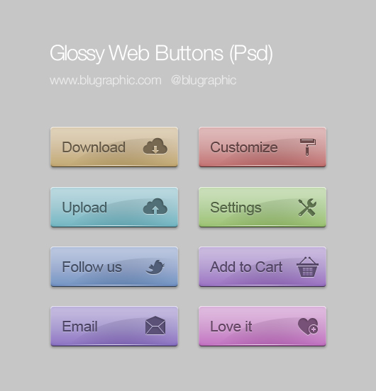 Glossy Neat Web Buttons (Psd)