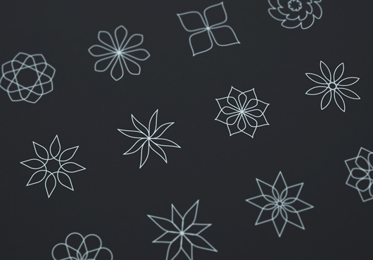 Abstract Flower Line Icons (Vector)