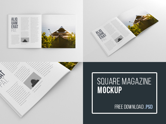 Square Magazine Mockup (Psd)