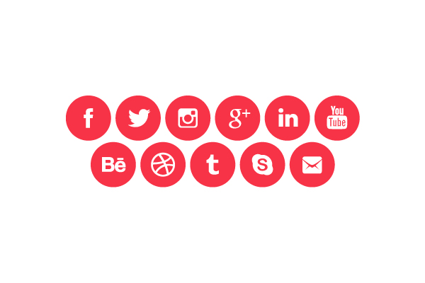 rounded social media icons