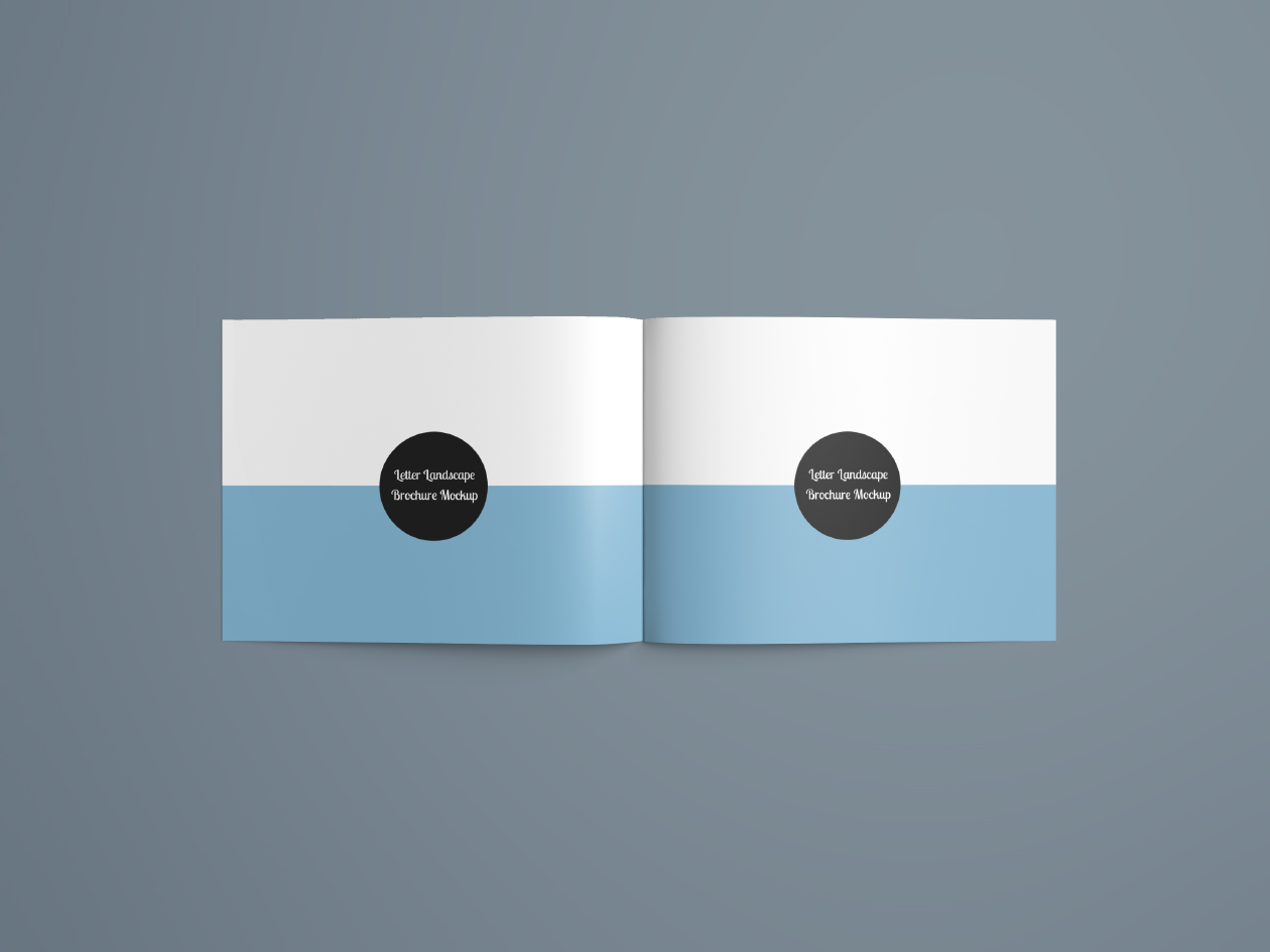 Download Letter Landscape Brochure Mockup