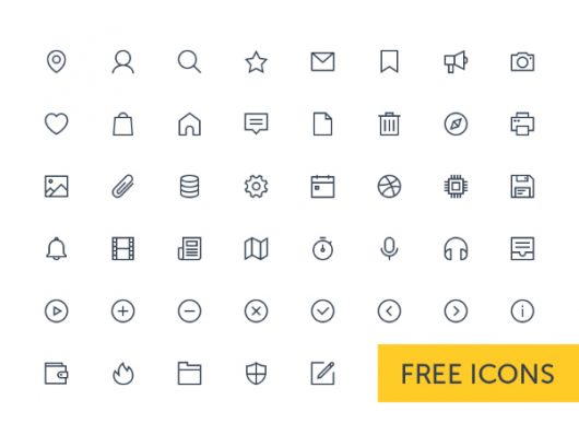 Illustrator Interface Linear Icons Set