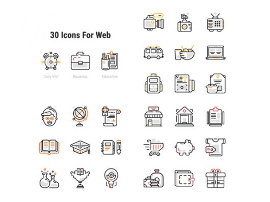 30 Line Icons for Web Design