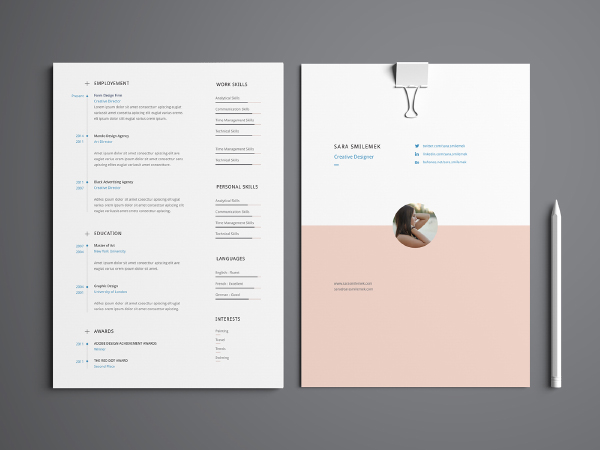 4 page resume template download