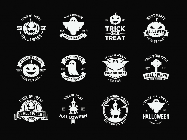 halloween vector badges