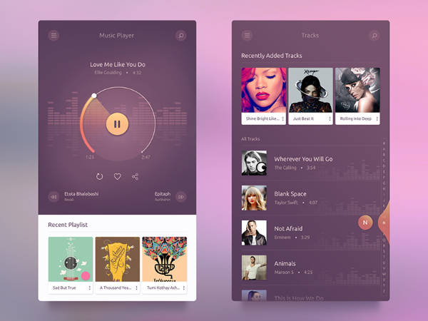 Ui / Ux Music App Design