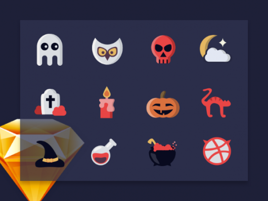 Halloween Icons Using Sketch