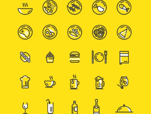 Line Food Icons – Vector Ai & Eps