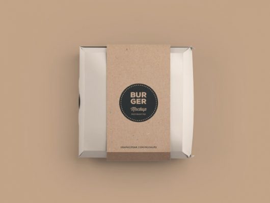 Burger Box Package Mockup