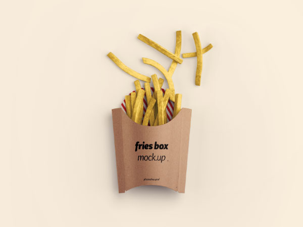 Fries Box Mockup - PSD