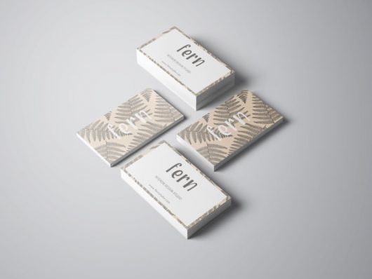 Business Card Template with Botanical Illustration Business Card Template with Botanical Illustration