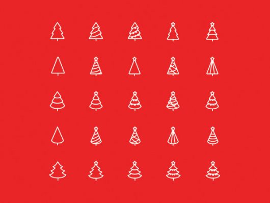 25 Cute Line Tree Vector Icons
