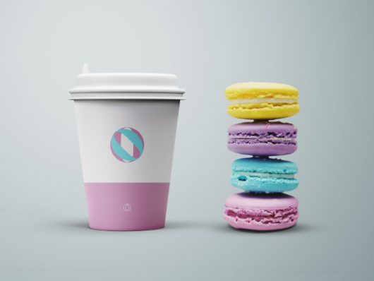 PSD Cup Mockup with Cookies