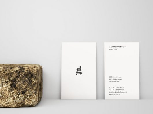 Front and Back Vertical Business Card Mockup