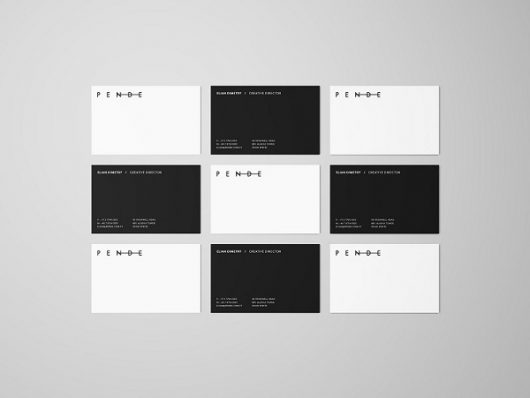 Overhead Business Cards Mockup