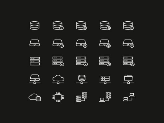 Database and Storage Icons