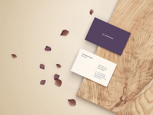 Free Business Card Mockup – Front and Back