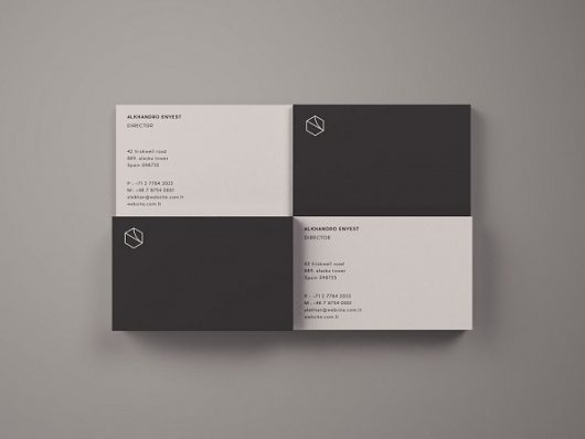 Free Business Card Mockup – Top View