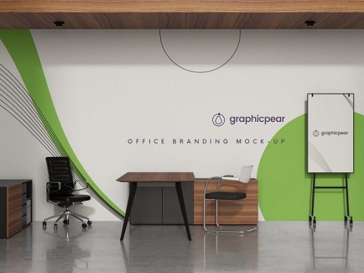 Office scene Branding Mockup
