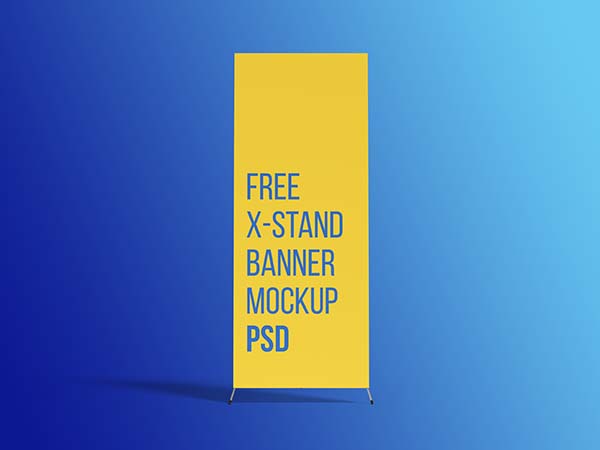 Free Front X Stand Banner Mockup Psd