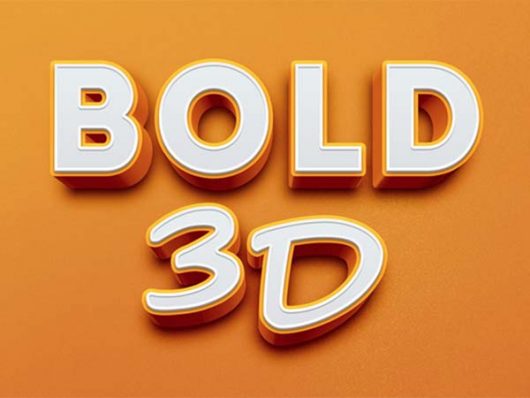 PSD Bold 3D Text Effect PSD Bold 3D Text Effect