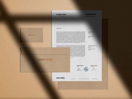 Free Stationary with Shadow Overlay Mockup Free Stationary with Shadow Overlay Mockup