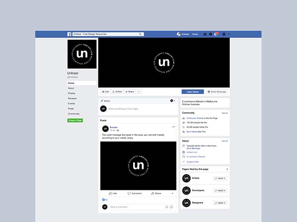 Facebook Page Mockup PSD