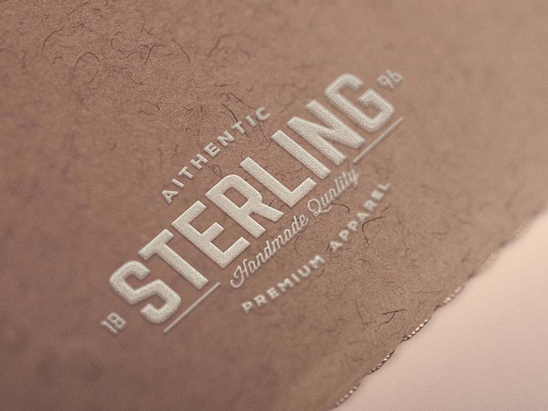 White Printed Embossed Logo Mockup