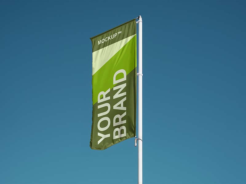 Free Vertical Flag Mockup