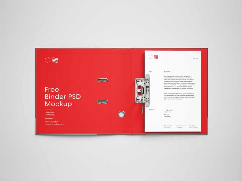 free open binder mockup